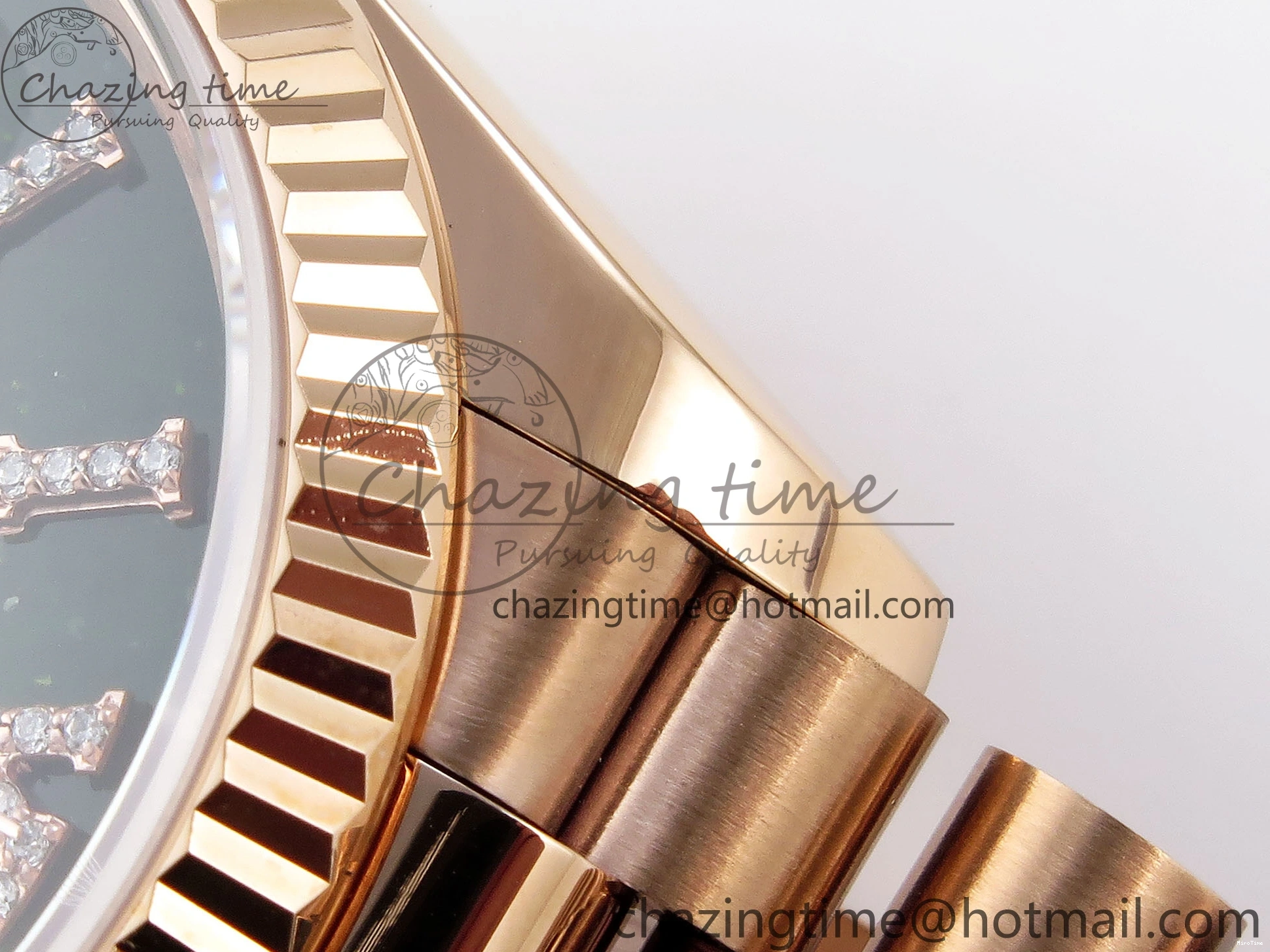 MiroTime 0413 Sophisticated Day Date 36 RG RAF 1:1 Best Edition Green Stone Dial on RG Bracelet A 1846